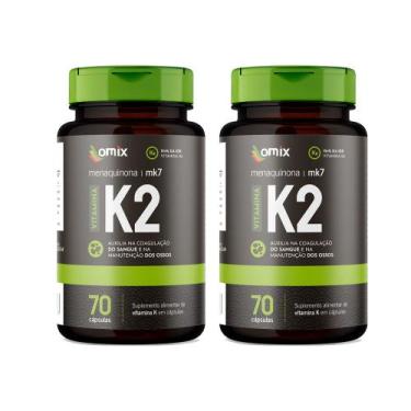 Imagem de Kit 2x - Vitamina K2 - MK7 - 70 cápsulas - Omix