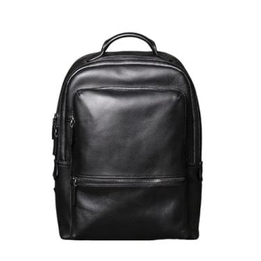 Imagem de Mochilas masculinas de couro genuíno, mochilas casuais para laptop, mochilas de viagem para homens