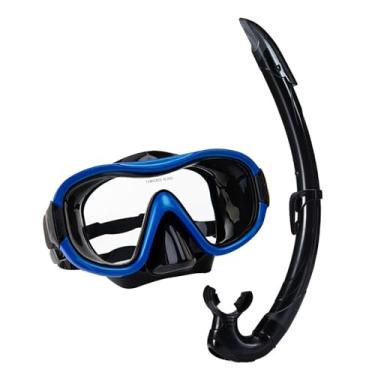 Imagem de Dynwave Snorkel Conjunto de snorkel óculos de natação de óculos de natação leves máscara de mergulho de larga para mergulho Snorkeling de mergulho, Azul