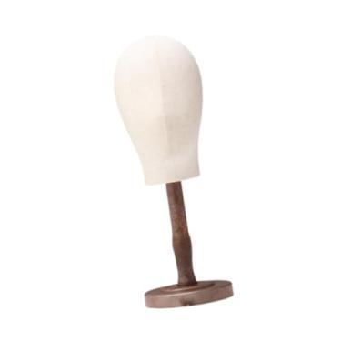 Imagem de predolo Modelo da cabeça do manequim da cabeça da peruca, cabeça de tecido, suporte de peruca em pé Manikin Head for Hats Wig Capace Cap Home , Médio de Cores Antigas