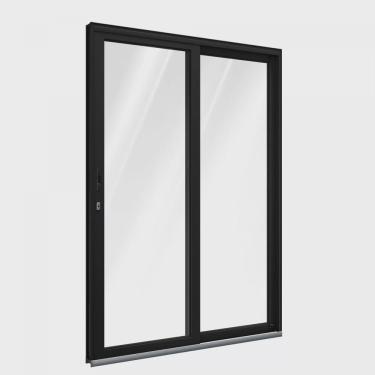 Imagem de Porta de Alumínio de Correr 215x150cm 2 Folhas com Vidro Lucasa Alumínio