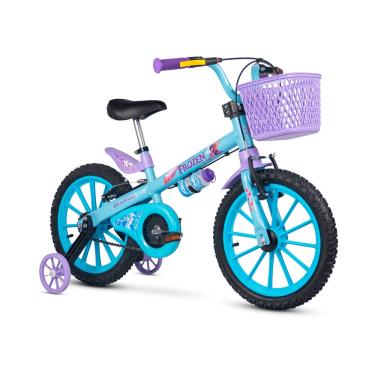 Imagem de Bicicleta Infantil Frozen Aro 16 Com Rodinhas De Treinamento Nathor Bike Criança Menina