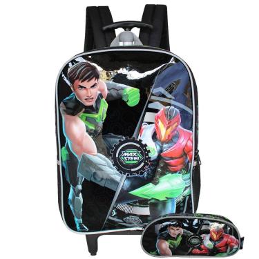 Imagem de Mochila Max Steel com Rodinhas e Alça Ajustável - 18L