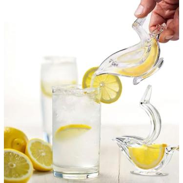 Imagem de Espremedor De Limão Manual Acrílico Laranja Gourmet Transparente Mesa Elegante Espremedor de Frutas Espremedor de Suco