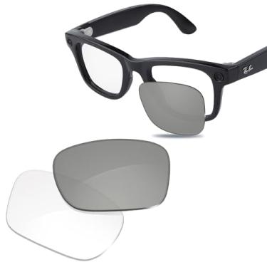 Imagem de Glintbay Lentes de óculos de sol de substituição 100% precisas para Ray-Ban Meta Wayfarer RW4006 50 mm-fotocromática, transparente, não polarizada