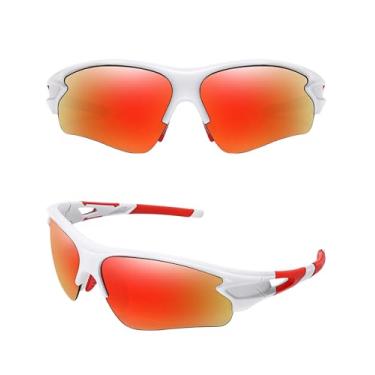 Imagem de Óculos de sol esportivos - Óculos de ciclismo para homens e mulheres, óculos de sol de trabalho, óculos de sol de corrida, UV400, armação oval, sem aro, N5