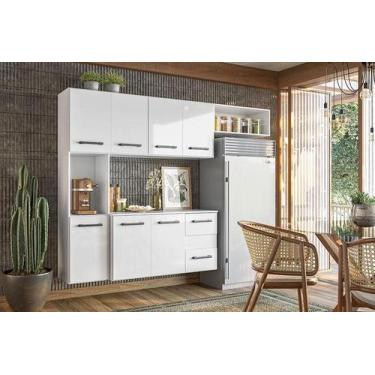 Imagem de Cozinha Juliete Suspensa 7 Portas 2 Gavetas Branco/Branco UV - Nicioli