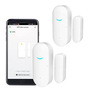 Imagem de Gaoducash Pacote Com 2 Detectores De Sensor Porta E Janela Wifi: Alarme Segurança Sem Fio, Contato Aberta Tuya, Compatível Alexa, Google Home, Siri, Sensores Inteligentes Para Residencial Comercial