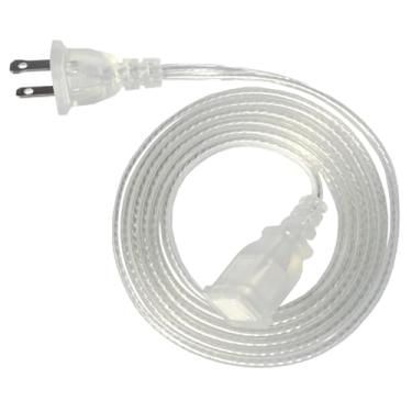 Imagem de Jplenty Cabo De Extensão Transparente De 6 Pés, Fino, 2 Pinos Para Uso Interno Com Plugue Único - Ideal Para Luzes De Natal, Lâmpadas, Câmera, Tv