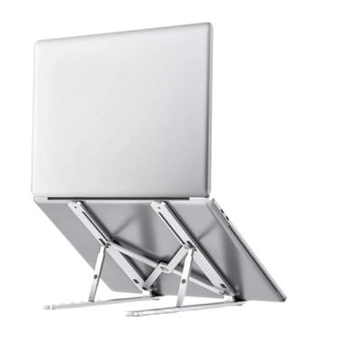 Imagem de Suporte Ajustável para Laptop em Metal, 6 Níveis de Inclinação, Base Antiderrapante, Ventilado