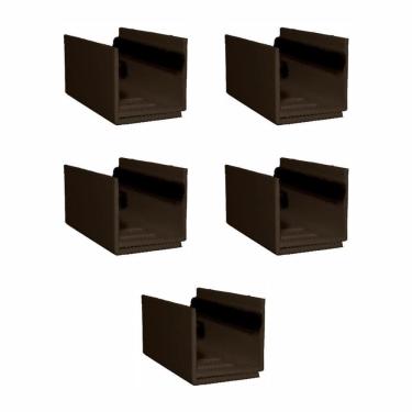 Imagem de 05 Guia U - Externo Ajustável Para Porta De Correr - Marrom