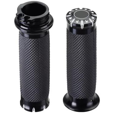 Imagem de Cabo para guidão de motocicleta preto de 2,5 cm compatível com Harley Davidson Sportster Touring Dyna Softail 883 1200
