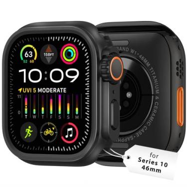 Imagem de Estojo AmBand para Apple Watch Series 10 46 mm, metal preto, masculino