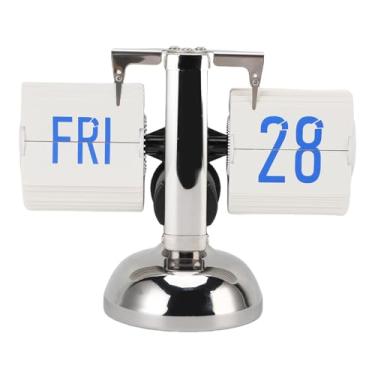 Imagem de Relógio de Mesa de Flip -Flip, 12 Horas Exibir Relógio de Mesa Digital Minimalista Vintage, Clock Mecânico de Engrenagem Interna Operada por Bateria (Versão em aço inoxidável de