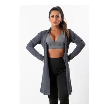 Imagem de Cardigan Feminino Blogueirinha Canelado Kimono Manga Longa - Sardou Mo