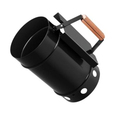 Imagem de IEUDNS Starter de chaminé para bucket de carvão resistente ferramenta de churrasqueira, Preto