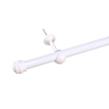 Imagem de Varão Para Cortina Simples 2,00 Metros 19mm com Ponteira e Suporte(BRANCO)