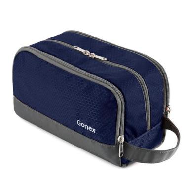 Imagem de Bolsa de higiene de viagem Gonex Nylon Dopp Kit Shaving Deep Blue