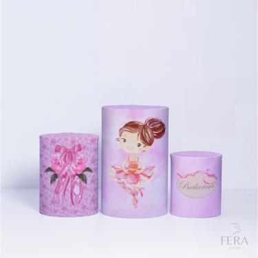 Imagem de Trio de Capa Cilindro para Festa Infantil Veste Fácil C/elástico Bailarina