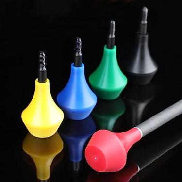 Imagem de ZSHJGJR Pontas de flecha de segurança para tiro com arco e flecha de nylon com ponta de flecha para treino de caça 16/12 peças (12, amarelo)