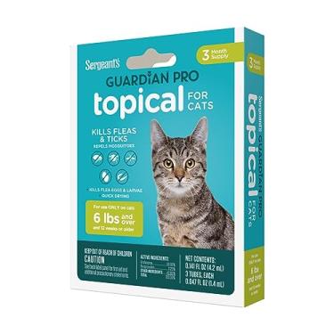 Imagem de Sergeant's Guardian Pro Gatos tópicos de apertar pulgas e carrapatos 2,7 kg ou mais, 3 unidades