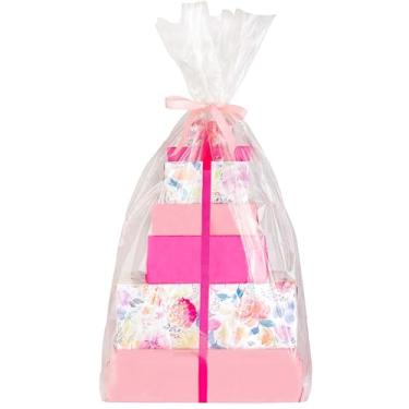 Imagem de Purple Q Crafts Sacos de cesta jumbo transparentes, 101,6 cm x 127 cm, pacote com 10 embalagens de celofane transparente extra grande para cestas e presentes, 1,5 mil de espessura