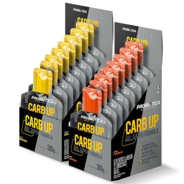 Imagem de Kit 2x Carb Up Gel Super Formula Display C/10 Sachês Cada - Probiótica - Repositor de Energia (2 Caixas, Banana/Laranja)
