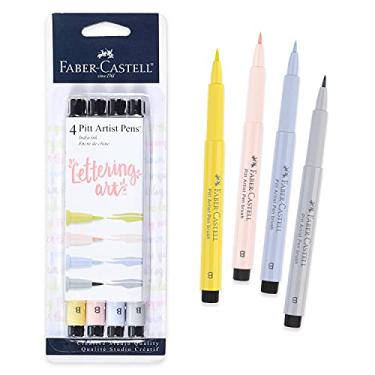 Imagem de Faber-Castell Canetas Pitt Artist – Letras em pincel – 4 cores pastel