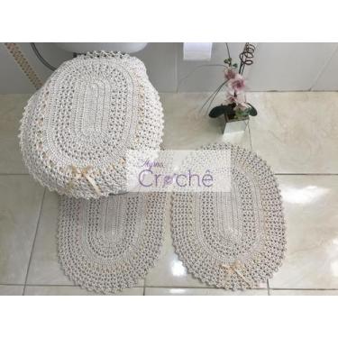 Imagem de Jogo de Banheiro Crochê com Fita - Myrna Crochê, Bege
