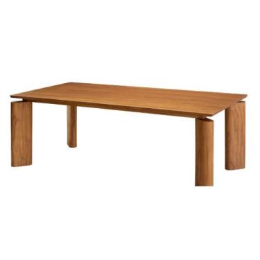 Imagem de Mesa Nala 220cm Tampo Laminado Canto Moeda Moderna Mobília, Cinamomo /