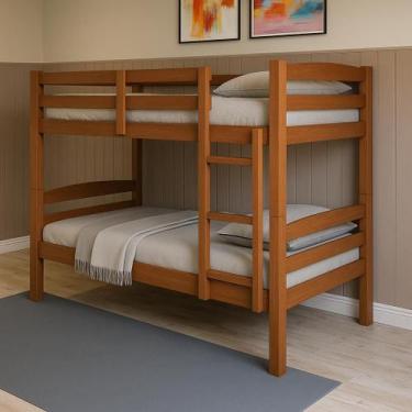 Imagem de Beliche Cama Solteiro Madeira Suspenso Com Proteção Robusta - Fabrika 