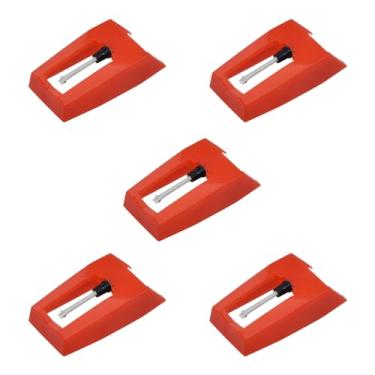 Imagem de Agulha de substituição para toca-discos de rubi HONSNKS para toca-discos de vinil LP Gramophone, 1byone, Victrola, ION, Crosley, Pyle, Jensen (vermelho)