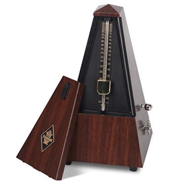 Imagem de Metrônomo mecânico antigo tipo torre metrônomo metrônomo tradicional para piano guitarra bateria violino cor teca