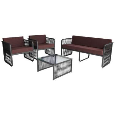 Imagem de Conjunto 2 Poltronas 1 Namoradeira e 1 Mesa de Centro Santiago em Alum