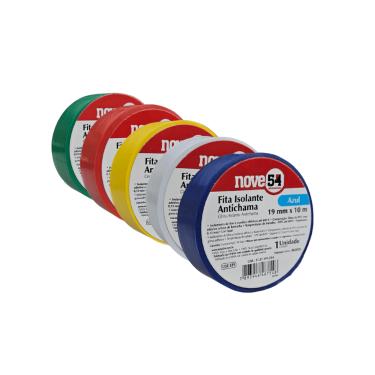 Imagem de Fita Isolante 19mm x 10 Mts – Nove54 | Amarelo Cód. 11.37.191.004