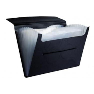 Imagem de Pasta Sanfonada A4 Preta Com 12 Divisórias Pp Dellosmile 6070.P Dello