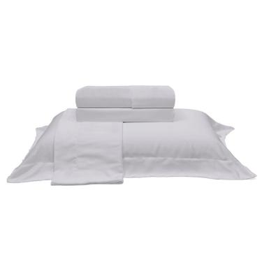 Imagem de Jogo de Cama Queen 350 Fios Buettner Fibra Bambu 4Pçs Cinza