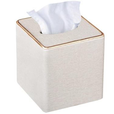 Imagem de Capa quadrada para caixa de lenços, atualização, tamanho grande, compatível com 99%, suporte de caixa de lenços para guardanapos, papel facial, organizador de folhas de secador de couro para bancada