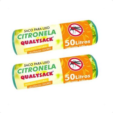 Imagem de Combo 2 Saco De Lixo Pia e Banheiro com Aroma Citronela 30 Un - 50L - 