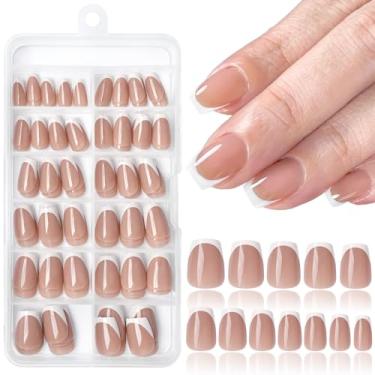 Imagem de Lifextol Unhas Postiças Curtas Com Ponta Francesa Branca, 120 Peças, Cola E Aba Adesiva, Pontas De Acrílico, Artificial, Bastão Para