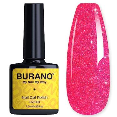 Imagem de BURANO Esmalte Em Gel Com Glitter - Efeito Holográfico Brilho Uv Led Soak Off (Faça Você Mesmo) Para Salão (Rosa Mel Lp15)