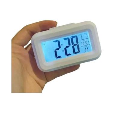 Imagem de Mini Despertador Digital Silencioso Com Data, Luz De Fundo, Temperatur