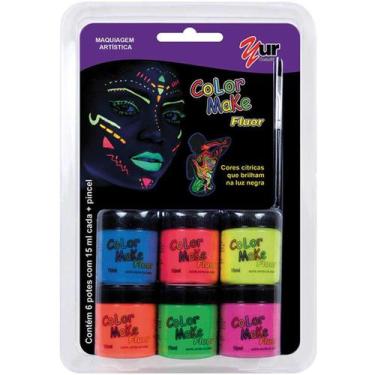 Imagem de Pintura Facial Liquido Color Make 6 Cores Fluo - Planeta Brinquedos, M
