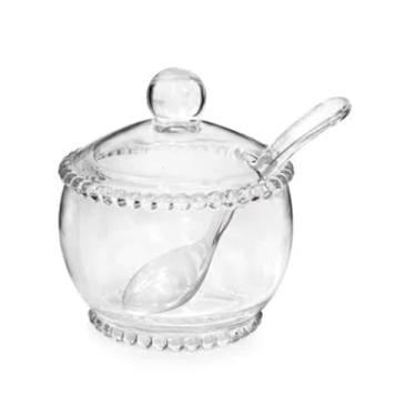 Imagem de Açucareiro/Porta Açúcar Acucareiro Porta Açucar de Cristal Com Tampa E Colher 200ml