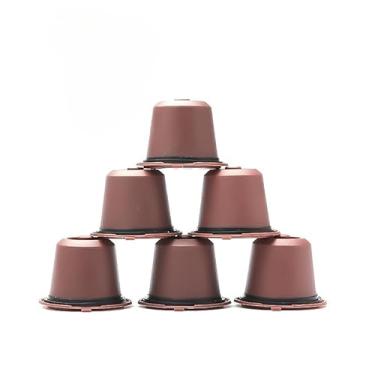 Imagem de 6 CáPsulas ReutilizáVeis E RecarregáVeis, MáQuina De Café Expresso De CáPsulas Com Colher E Pincel(NES-06-brown)