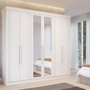 Imagem de Guarda-Roupa Casal 6 Portas com 4 Espelhos e 6 Gavetas 234cm 100% MDF Boston Espresso Móveis
