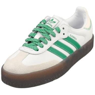 Imagem de adidas Tênis feminino Sambae, branco/verde/branco-escuro, tamanho 36, Branco nuvem/verde/branco, 35