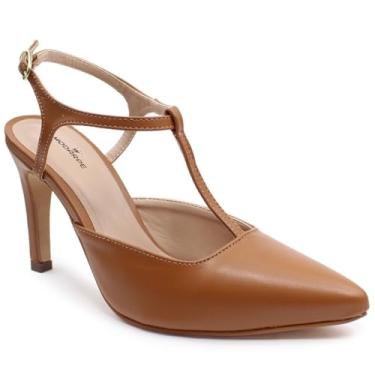 Imagem de Scarpin Aberto Modarpe Salto Médio Confortável S18 (Marrom, BR, Adulto, Numérico, 37)