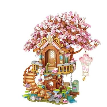 Imagem de LUOGFYNI Mini Bricks Japanese Sakura Tree House Building Set, Cherry Blossom Tree Creative Architecture, Home Decor or Idea Gifts for Adults and Kids, Mini Particles 1149 PCS -1381