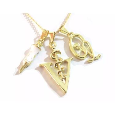 Imagem de Colar Cordão Gargantilha Veterinária Seringa Folheado